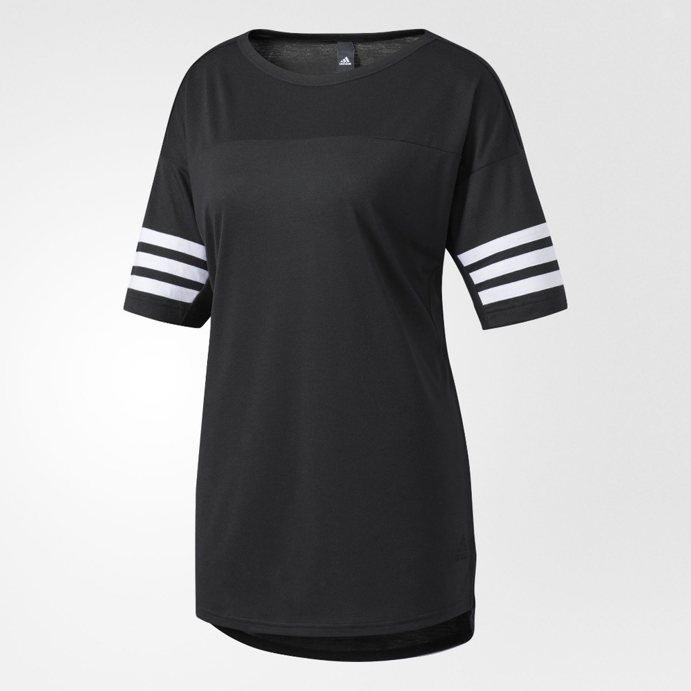 adidas 3 White Stripe Black T-Shirt - Picture 7 of 7